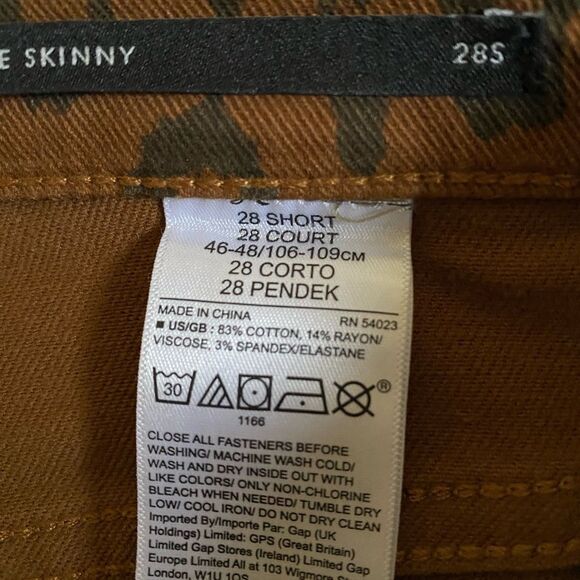 Banana Republic Premium Denim Animal Print Jeans Size 28S Women Mid-Rise Skinny - Picture 12 of 14